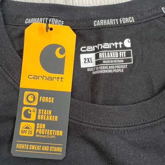 Carhartt Force Relaxed Fit Men’s TShirt Size 2XL Black NWT Sunrun - Picture 5 of 9
